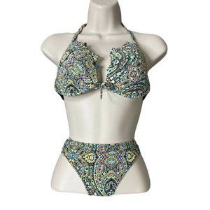 Victorias Secret Mosaic Garden The Fabulous Swim Bikini Set Size M 34D